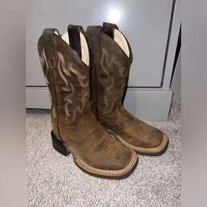 Toddler Brown Leather Cowboy Boots
